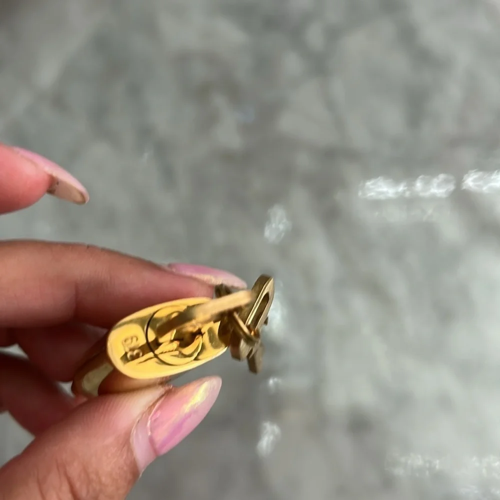 Louis Vuitton Gold Padlock and Key Set